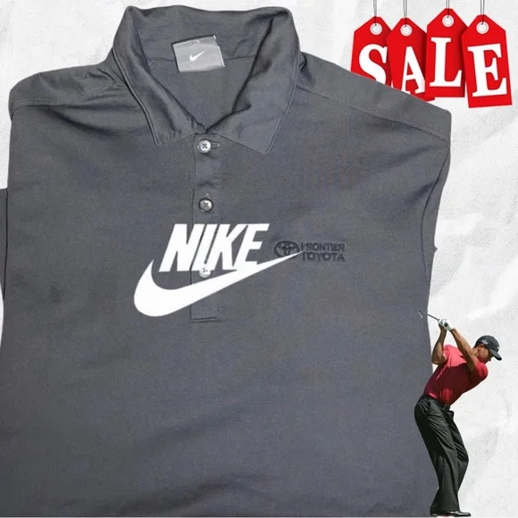 Like New Nike Dri-Fit Golf Men's Charcoal Polo Golf Shirt M - Picture 1 of 6